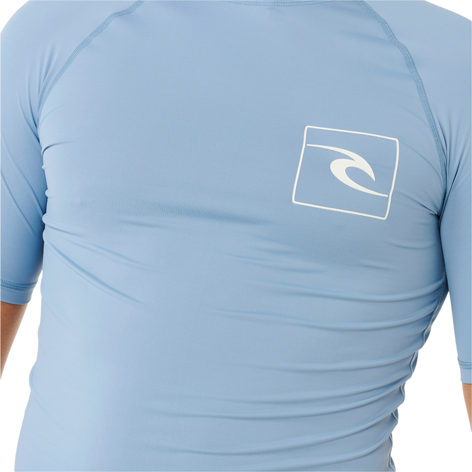 2026 Rip Curl Colete Masculino Streamline UPF De Manga Curta Em Lycra 172MRV - Faded Denim
